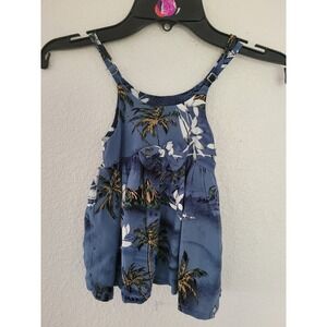 Palmwave Hawaii Baby Girls Blue Tropical Palm Tree Sun Dress 6-12 Months #1